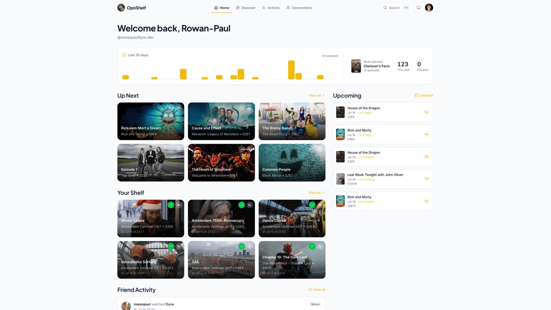 Opnshelf home preview